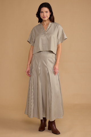 London Top - Olive Grove Stripe
