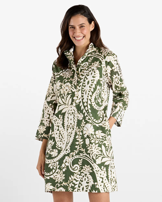 Helen Dress - Wild Paisley Loden Gold