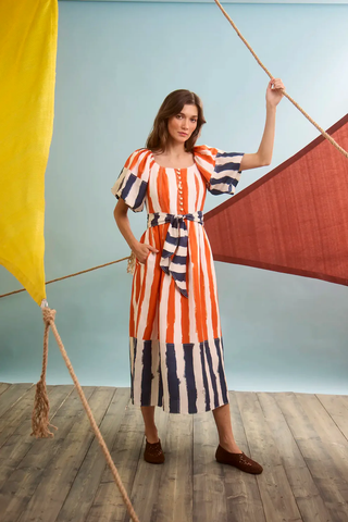 Lucy Dress - Lighthouse Stripe Red