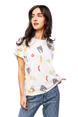 White Spicy Margarita Recipe Icon Tee