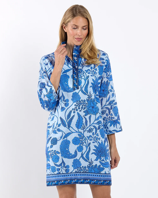 Helen Dress - Flora Blockprint Peri