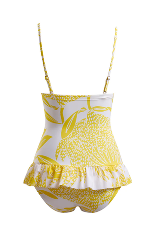 Skirted Swimsuit - Yellow Protea