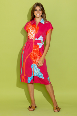 Belle Dress - Pink Fluorescence