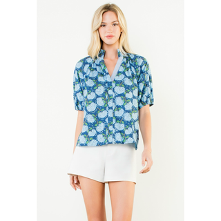 Hydrangea Spring Top - Blue