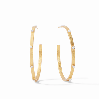 Crescent Stone Hoop - Pearl - XL