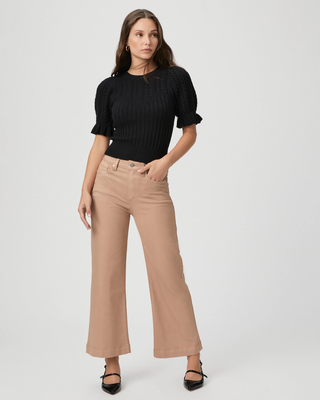 Anessa Wide Leg Jean - French Latte Luxe Coating