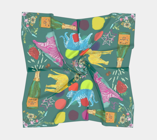 Scarf - "Flowers and Tigers and Bubbly! Oh My!"