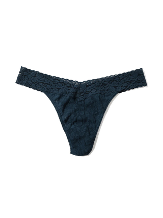 Flora Lace Original Rise Thong - Night Owl Blue