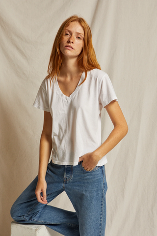 HENDRIX - COTTON SS V-NECK TEE