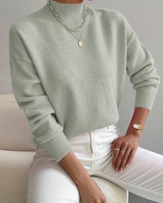 Mock Neck Long Sleeve Knit Sweater