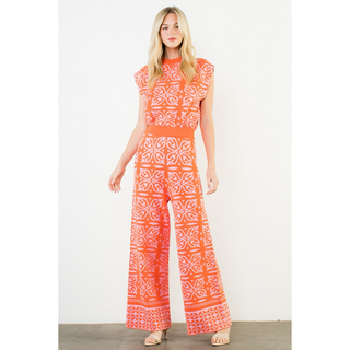 Kathy Floral Pattern Knitted Pants