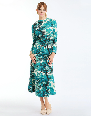 Gabriella Midi Dress - Ceramic Toile