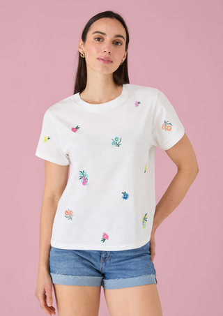 CHLOE TEE - WHITE GARDEN