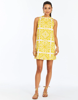Fiona Reversible Shift Mini Dress- Yellow