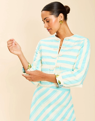 Este Convertible Quilted Jacket - Aegean Blooms