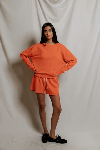 Layla French Terry Sweat Shorts - Clementine