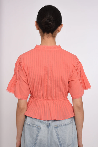 Mirra Short Sleeve Top - Orange Peach
