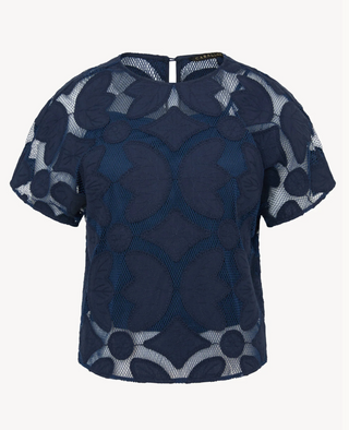 Carmen Top - Navy Lace