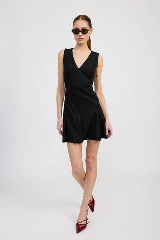 Nelly V-Neck Mini Dress - Black