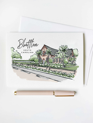 Sherbet Painted Streets - the Bluffton Greeting Card