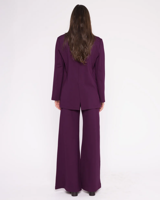 Ponte Knit Oversized Blazer - Plum