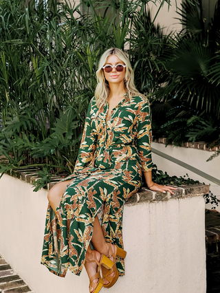 Allegra Maxi Dress - Gold Cheetah