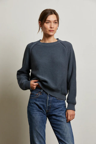 Evie - Cotton Raglan Crew - Night