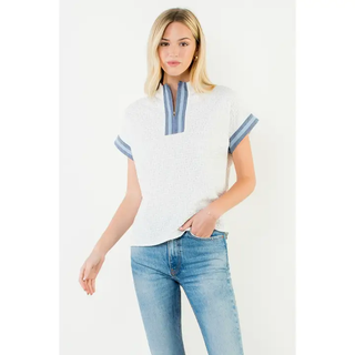 Maine Short Sleeve Zip Top