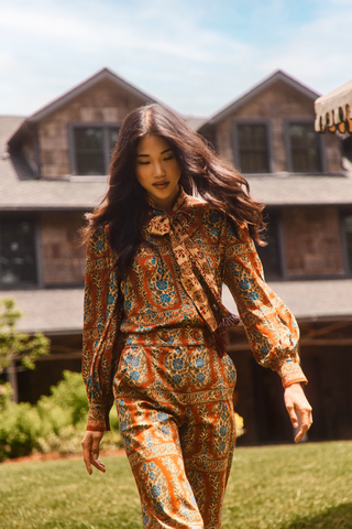 Karis Blouse - Amber Glen Brown