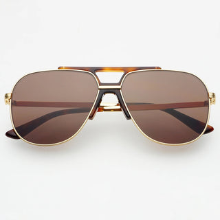 Logan Acetate Aviator Unisex Sunglasses - Dark Brown
