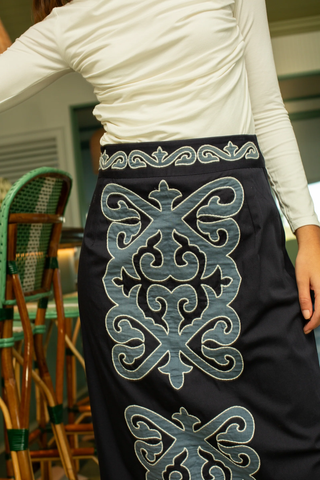 Dillon Skirt - Navy / Light Blue