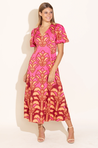 desert rose midi dress Spaghetti Strap Pleated A-Line Chiffon Midi Bridesmaid Dress in Desert Rose, Desert Rose / 22