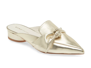 Quantum Flats - Gold Metallic Leather