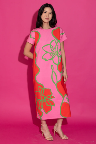 Elliot Dress - Fuchsia Outline