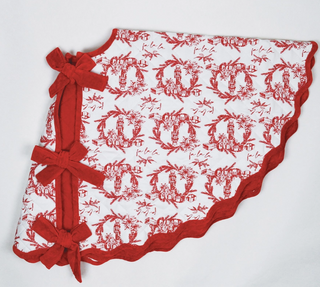 Holiday Toile Red Quilted and Velvet Trimmed Tree Skirt
