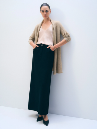 Cashmere Trapeze Cardigan - Taupe Heather