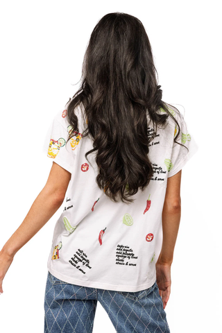 White Spicy Margarita Recipe Icon Tee