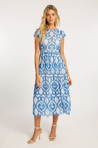 Raquel White - French Blue Lace Dress