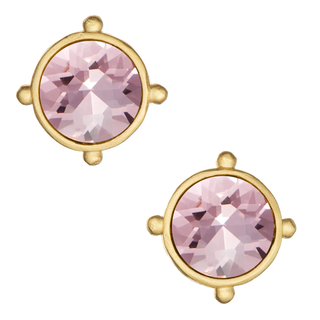 Light Pink Crystal Round Studs