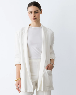 Ponte Knit Oversized Blazer - Off-White
