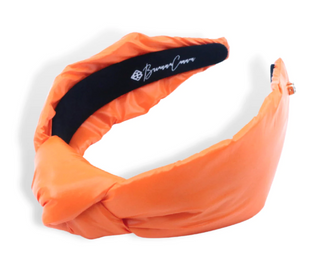 ORANGE PUFF KNOTTED HEADBAND
