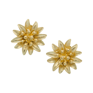 Handcast Gold Flower Studs