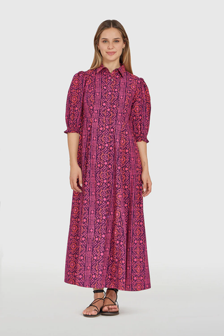 Rosie Shirtdress - Mulberry Stripes