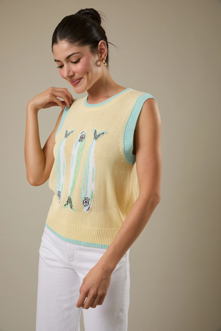 Round Neck Fish Sweater Vest