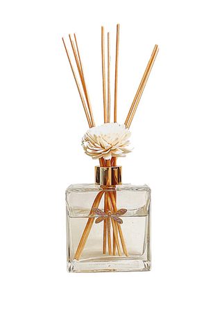 WOOD FLOWER & REEDS DIFFUSER- CURRANT+GERANIUM-GOLD