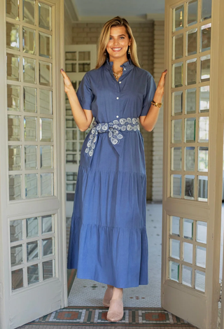 Val Maxi Dress - Cadet Blue - S