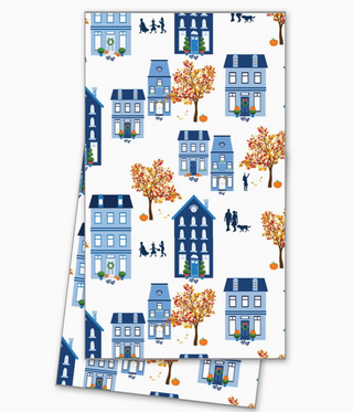 Autumn Village Tea Towel