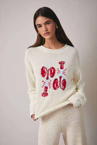 Nautical Stripe Lobster Sweater