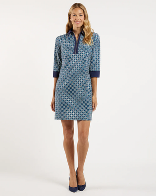 Connie Dress - Floral Mosaic Navy Combo