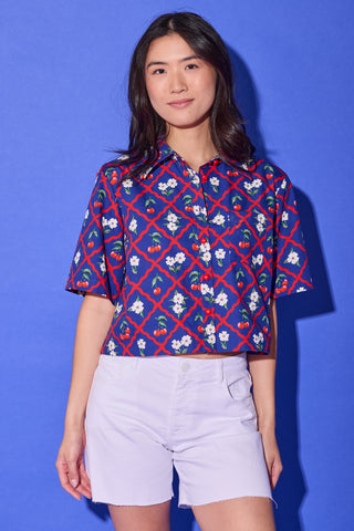 REMI TOP - NAVY CHERRY